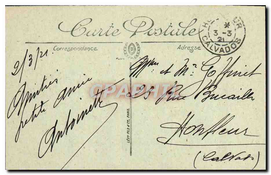 CPA Trouville Les Planches  — Verso