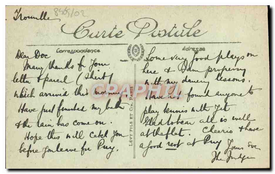 CPA Trouville Les Planches  — Verso