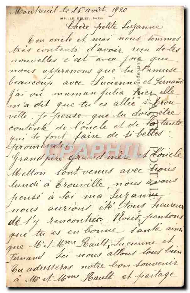 CPA Trouville Les Planches  — Verso