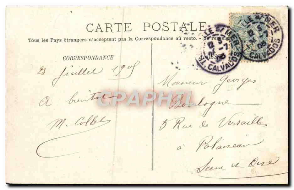 CPA Trouville La Poissonnerie Bateau — Verso