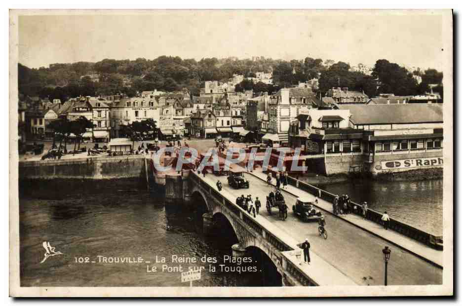 CPA Trouville La Reine des Plages Le pont sur la Touques 