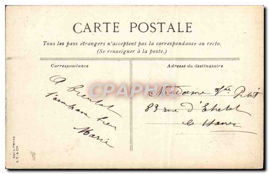 CPA Trouville Quai de Joinville — Verso