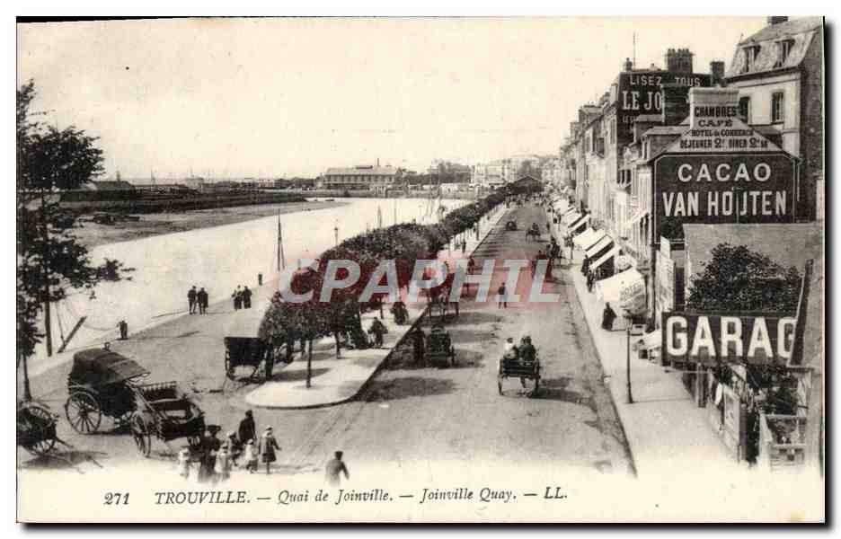 CPA Trouville Quai de Joinville Publicite Cacao Van Houten Garage
