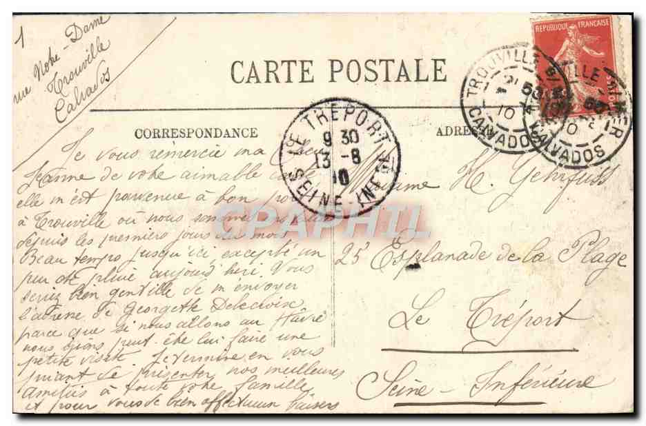 CPA Trouville La Rue De Paris — Verso