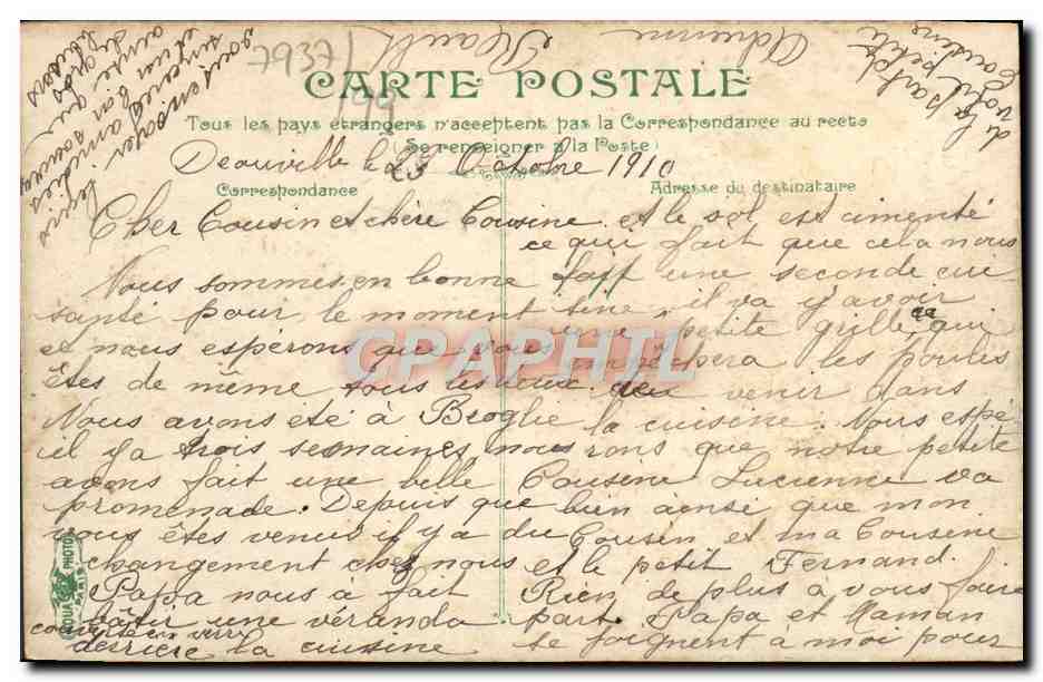 CPA Trouville Villas sur la plage — Verso