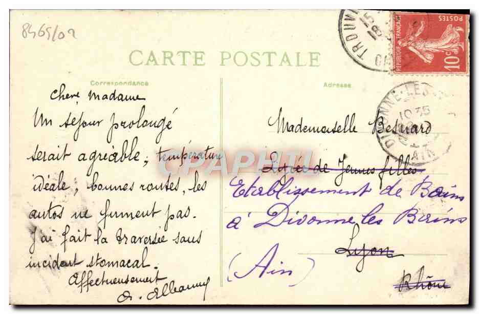 CPA Trouville Sur mer villas — Verso