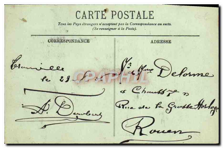 CPA Trouville La maison normande — Verso