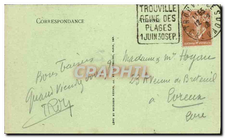 CPA Trouville Les Chalets du bout de la plage — Rückseite