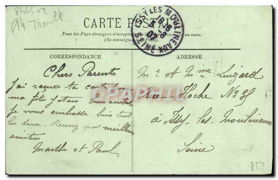 Trouville — Les Villas et le Calvaire — LL. n°140 — Verso