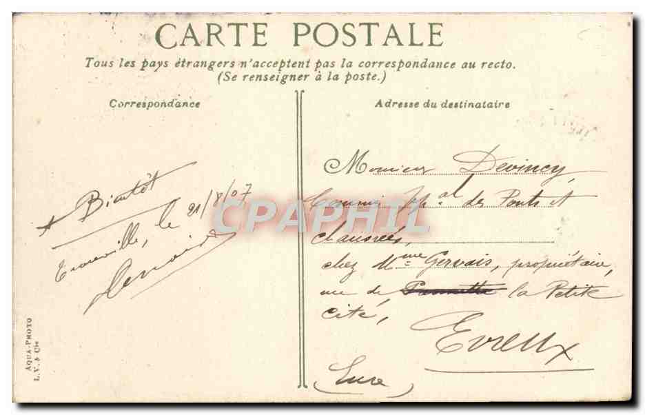 Trouville — Vue générale prise du pont de la Touques — LV & Cie, n°13 — Verso
