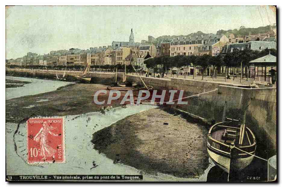 CPA Trouville Vue generale prise du pont de la Touques
