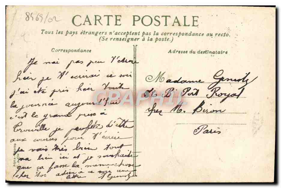 CPA Trouville Vue generale prise du pont de la Touques — Verso