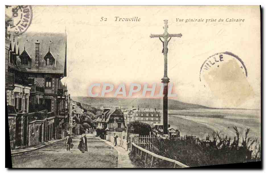 Trouville — Vue générale prise du Calvaire — éditeur Calvaux, n° 52