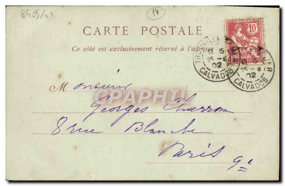 CPA Trouville Sur Mer vue generale des villas — Verso