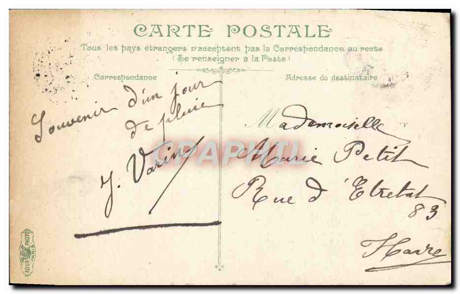 CPA Trouville La jetee Bateau — Verso