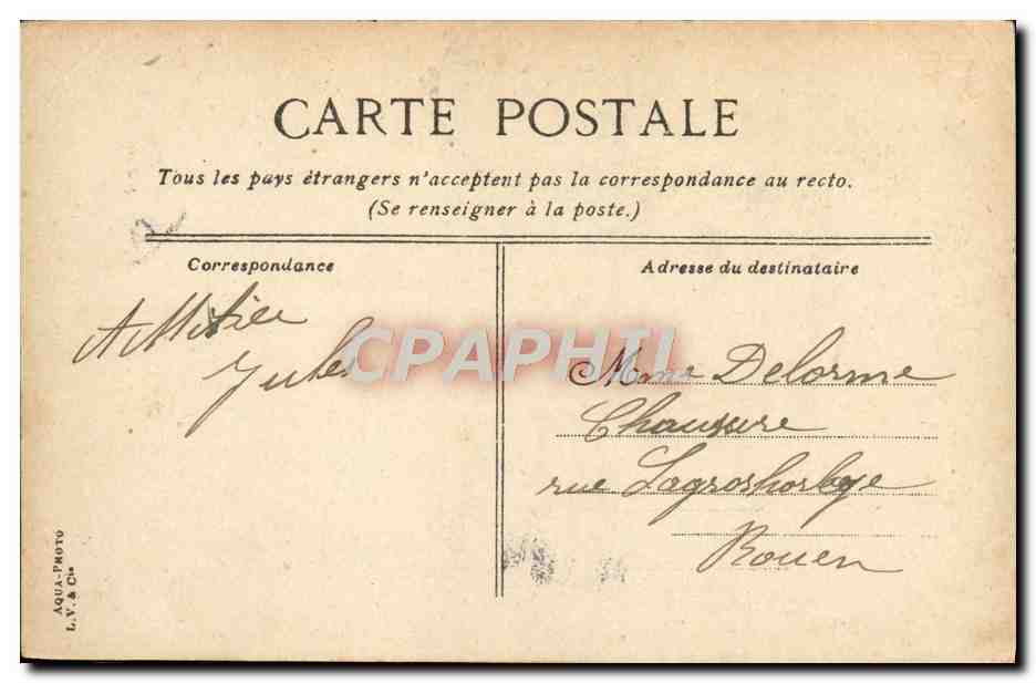 CPA Trouville Le marche Cheval — Verso