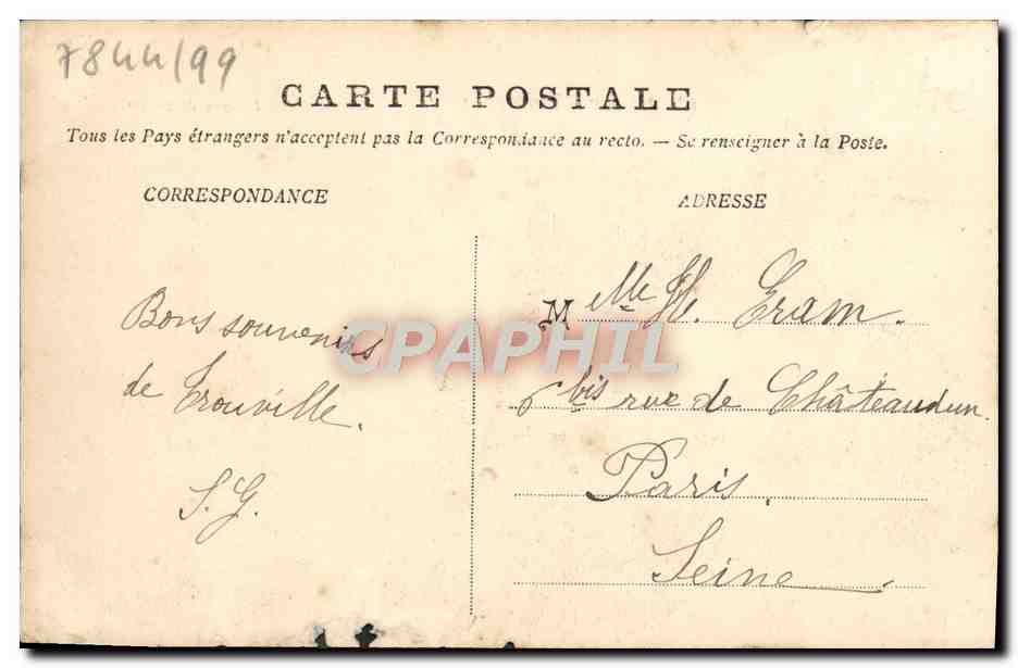 CPA Trouville Sortie d'une barque de peche Bateau — Rückseite