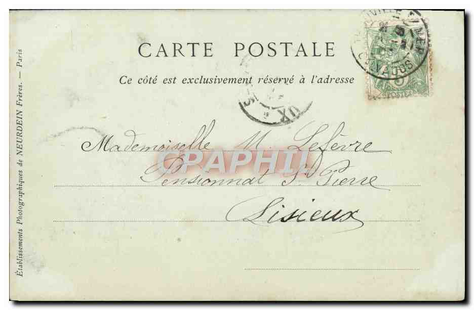 CPA Trouville Sur mer Les roches noires la peche aux moules — Verso