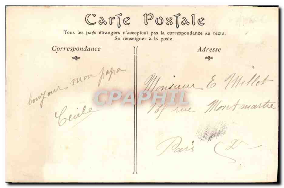 CPA Trouville Sur mer Les roches noires la peche aux moules — Verso