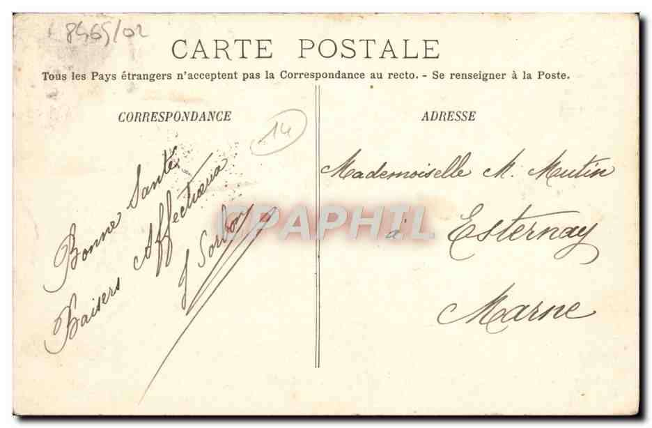 CPA Trouville La plage et l'hotel de paris — Verso