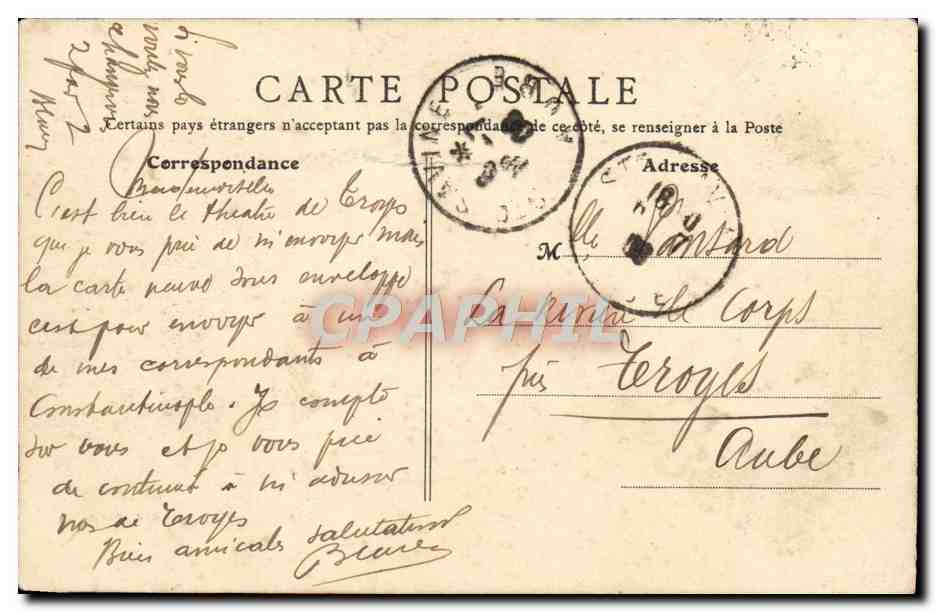 CPA Trouville Hotel de ville — Verso