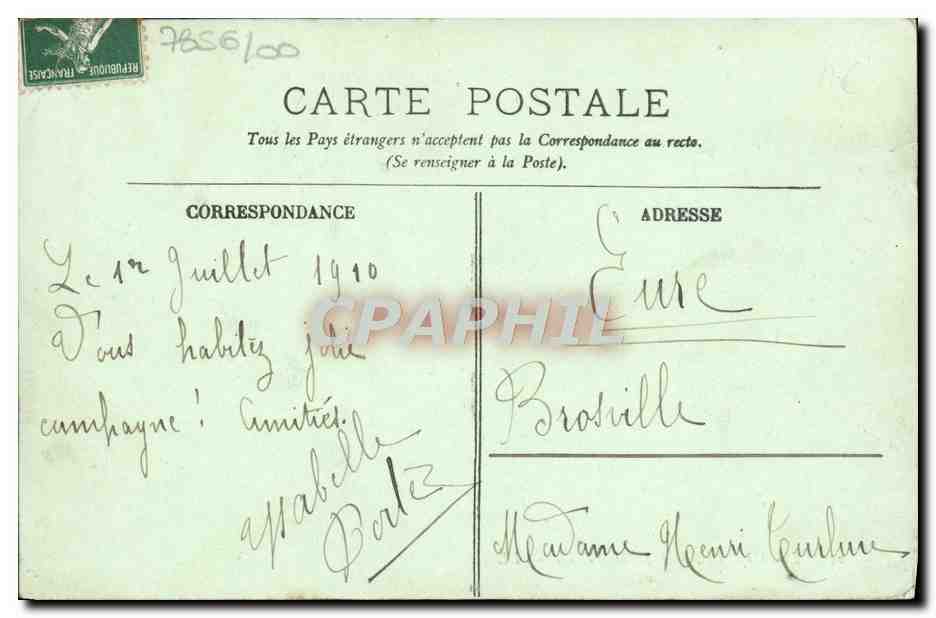 CPA Trouville L'Hotel de ville — Verso