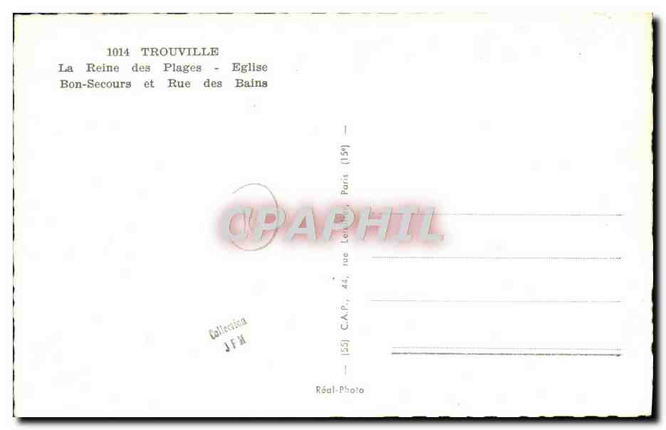 CPM Trouville La reine des plages eglise — Verso