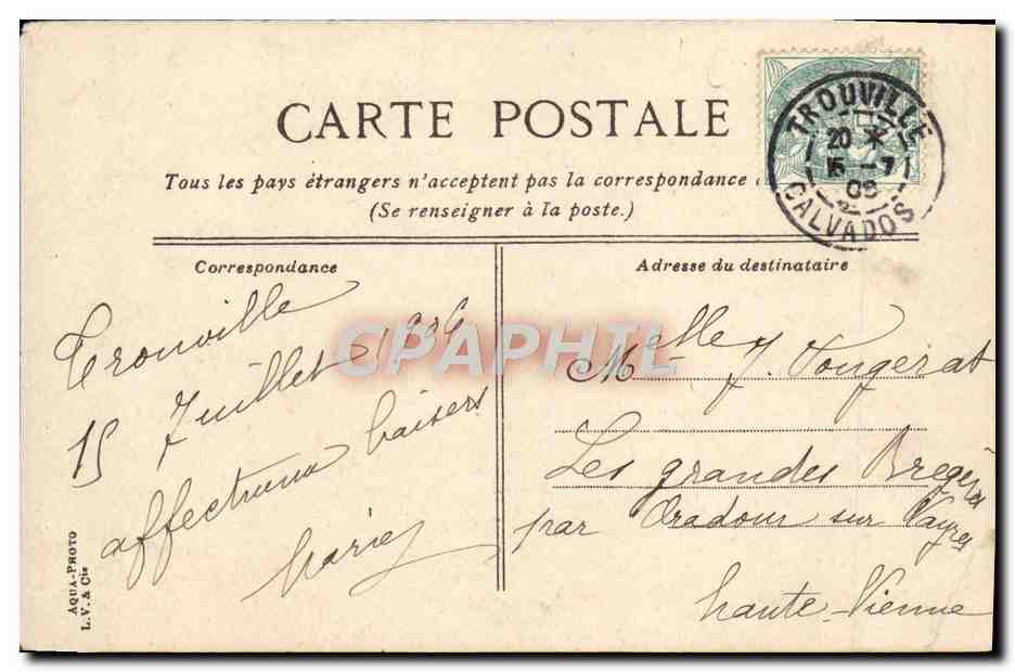 CPA Trouville L'Eglise notre dame de Bon Secours — Verso