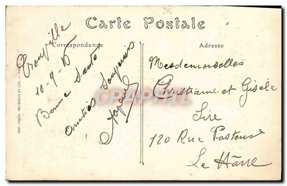 CPA Trouville Sur mer eglise de Bonsecours — Verso