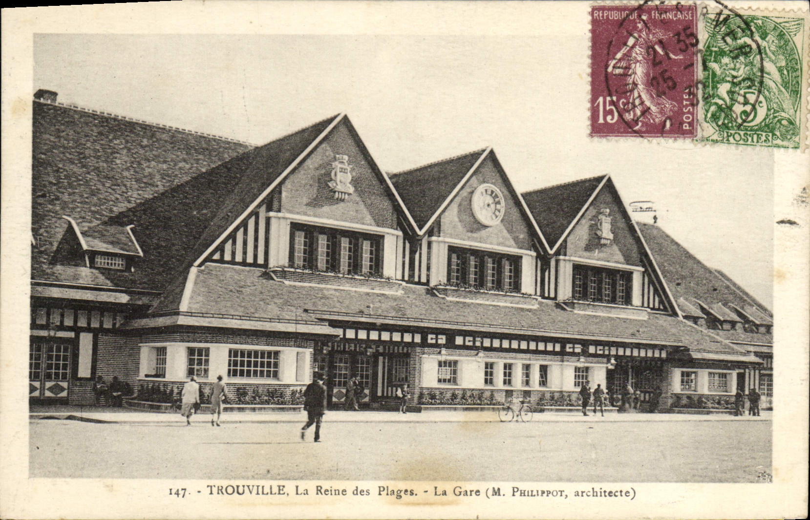 Trouville, La Reine des Plages — La Gare (M. Philippot, architecte) — Édition « La Cigogne »