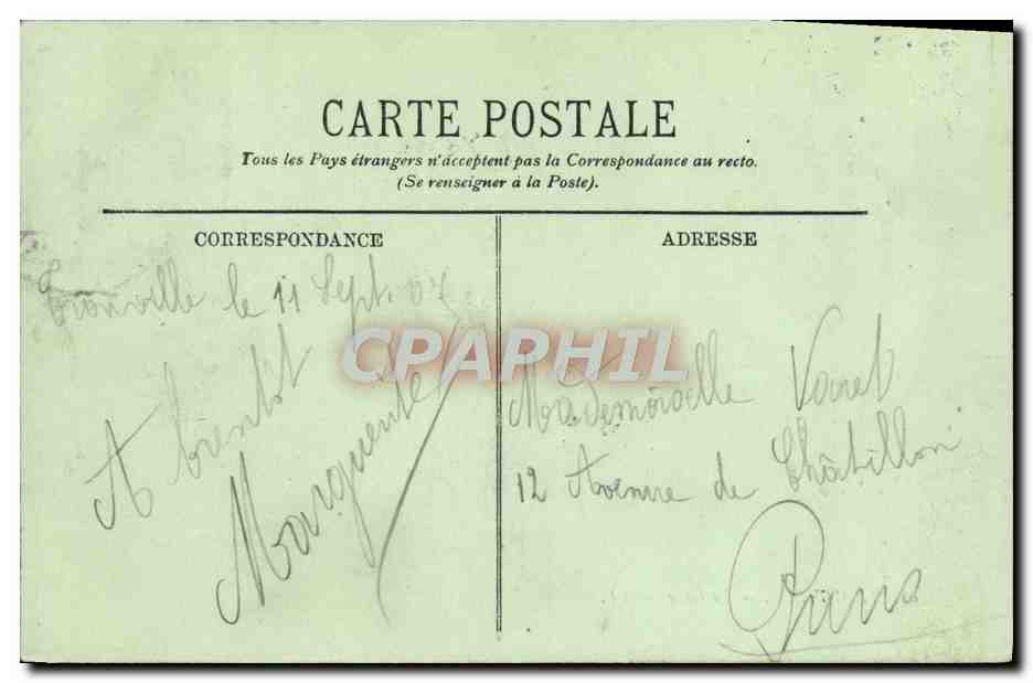 CPA Trouville La Gare — Verso