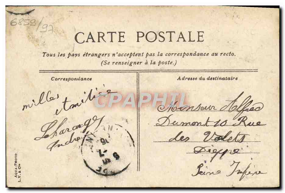 CPA Trouville L'Hotel de Paris — Rückseite