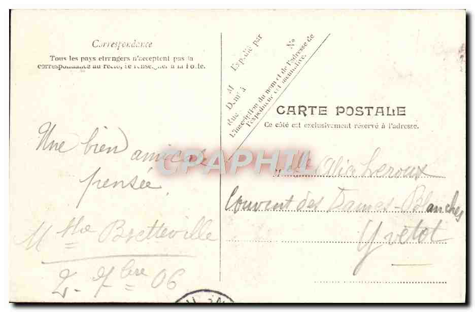 CPA Trouville Hotel des roches noires — Rückseite
