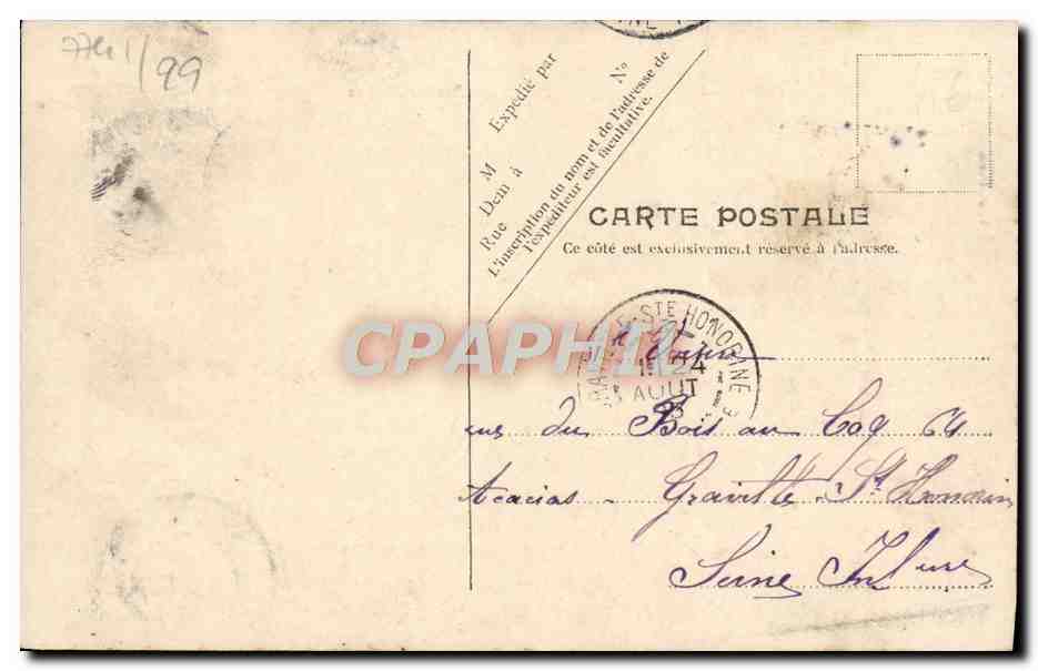CPA Trouville Hotel des roches noires — Verso