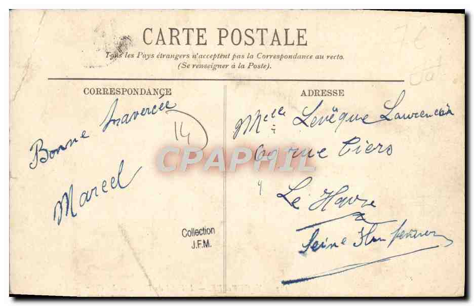 CPA Trouville L'Hotel de paris Automobile — Back