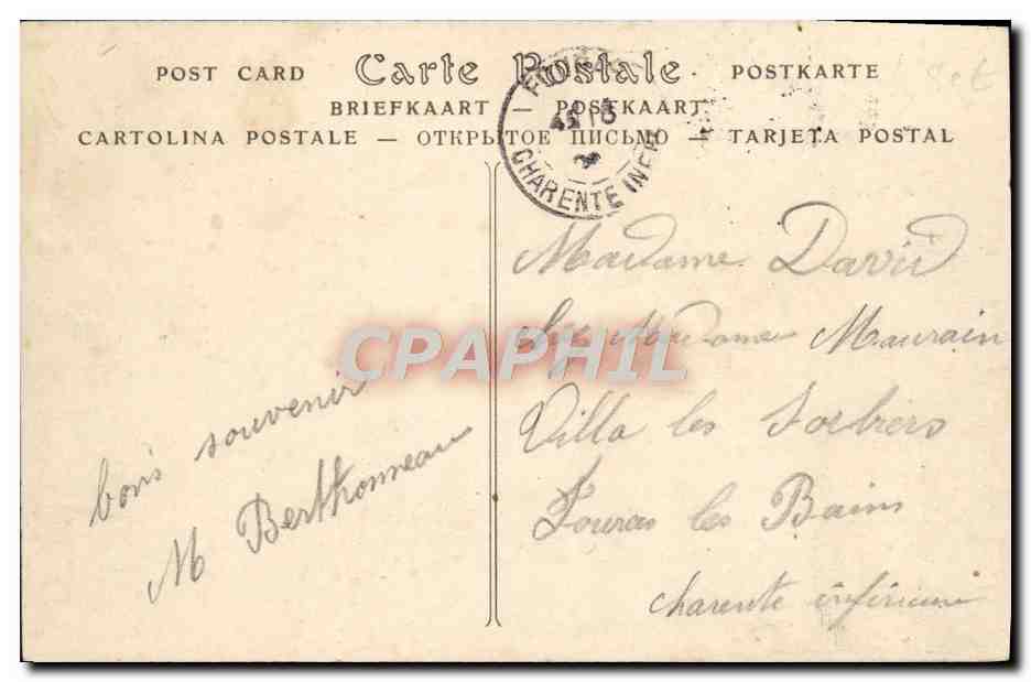 CPA Trouville Sur mer l'hotel de paris — Back