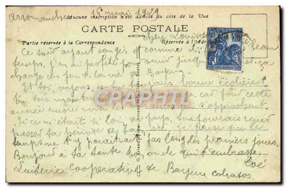 CPA Arromanches les bains la plage — Rückseite