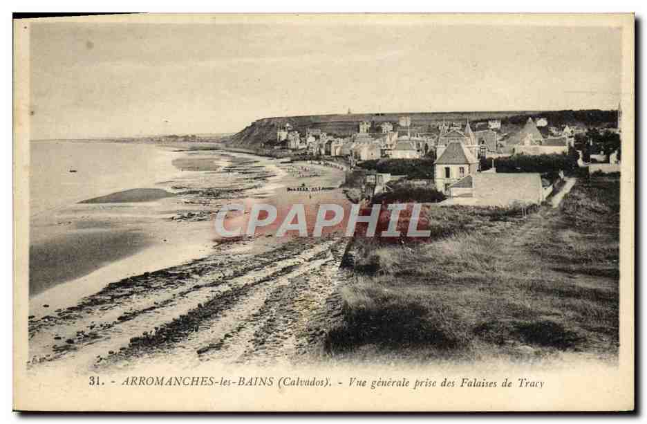 CPA Arromanches Les Bains vue generale prise des falaises de Tracy
