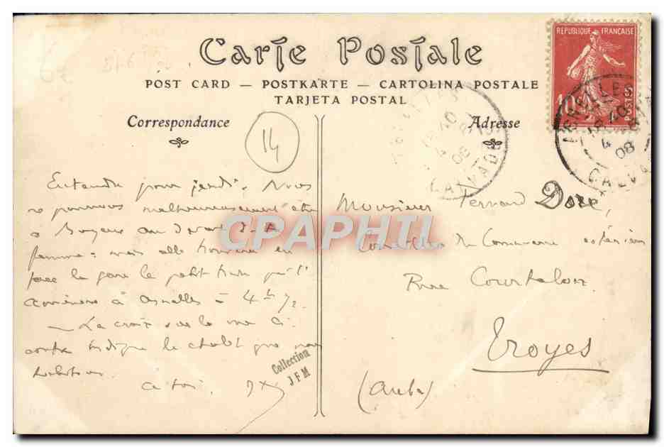 Asnelles (Calvados) — La Digue de Mer et les Villas — éditeur inconnu, n° 57 — Verso