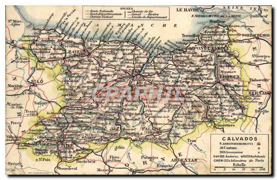 CPA Calvados 6 Arrondissements Bayeux Falaise Lisieux