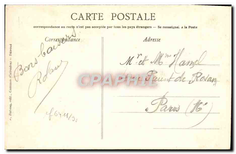CPA Chateaux du calvados Balleroy le chateau — Verso