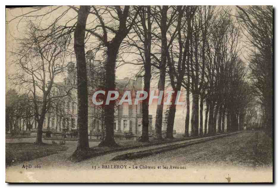 CPA Balleroy Le chateau et les avenues