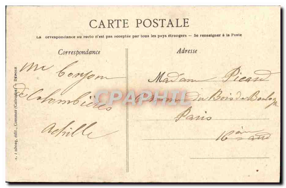 CPA Chateaux du calvados Balleroy L'Entree du chateau et l'eglise — Verso
