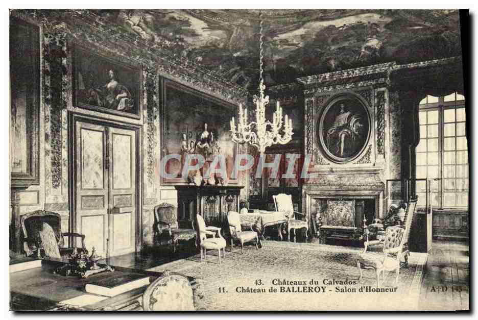 CPA Chateaux du calvados Balleroy salon d'hnneur