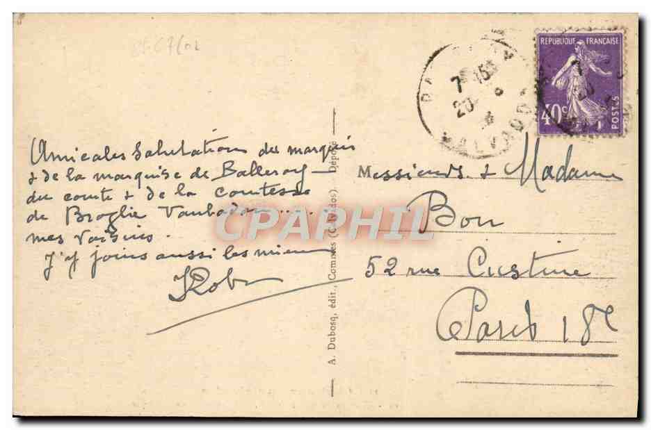 CPA Chateaux du calvados Chateau de Balleroy Premier salon  — Verso
