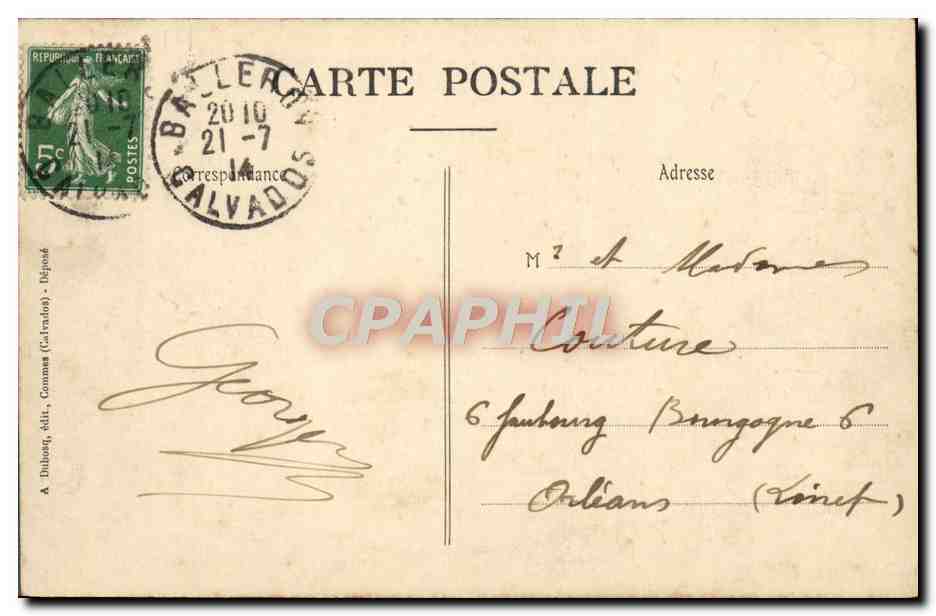 Castello di Balleroy — Vista dei Giardini e del Borgo — A. Duhour, editore, Calvados — Verso