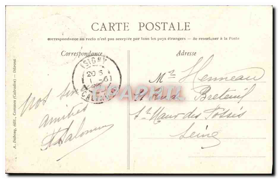 Château de Balleroy — Vue d'ensemble — A. Dibosq, éditeur, n° 31 — Reverso