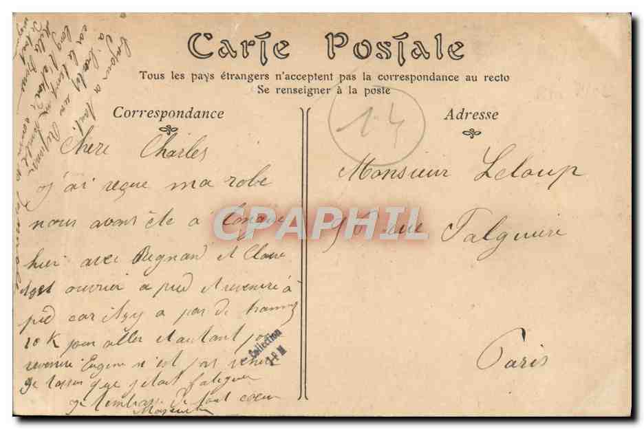 CPA Bayeux La route de port en bessin — Rückseite