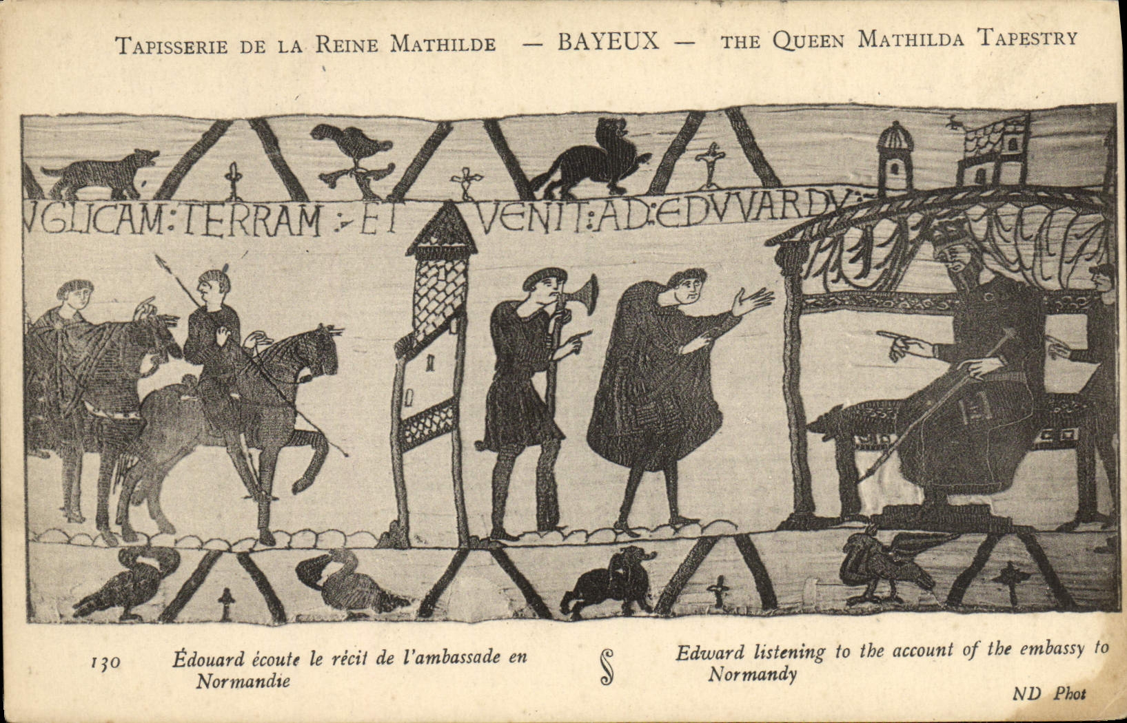Tapisserie de la Reine Mathilde — Bayeux — The Queen Mathilda Tapestry — Édouard écoute le récit de l'ambassade en Normandie