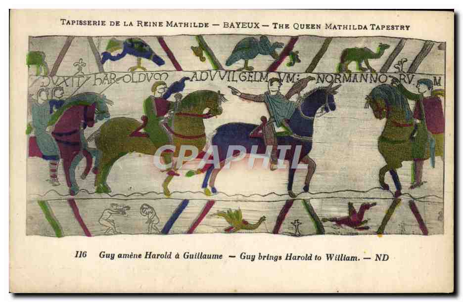 Tapisserie de la Reine Mathilde — Bayeux — The Queen Mathilda Tapestry — scène 116 : Guy amène Harold à Guillaume